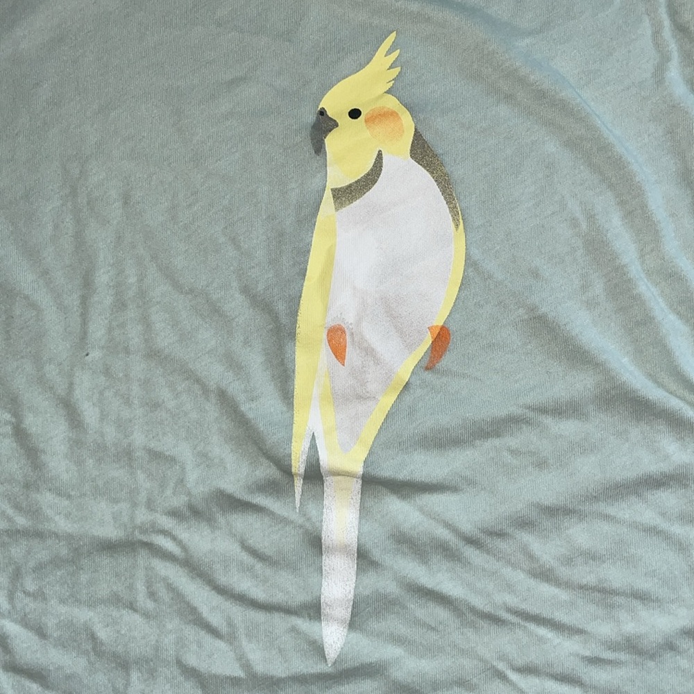 NWT JCrew collector tee size L cockatiel design - Picture 2 of 4